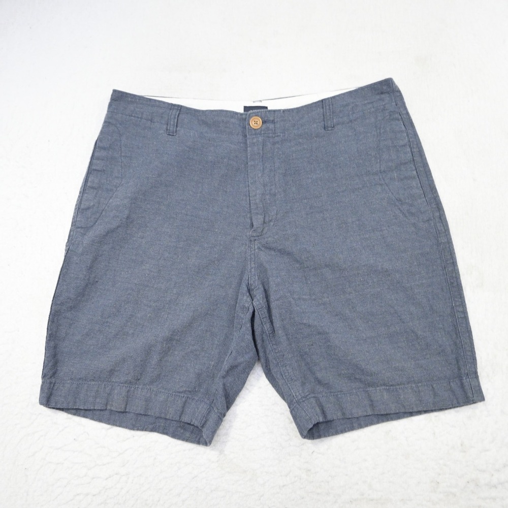 J.Crew Shorts Mens 35 Blue‎ Linen Cotton Blend Flat Front Casual
